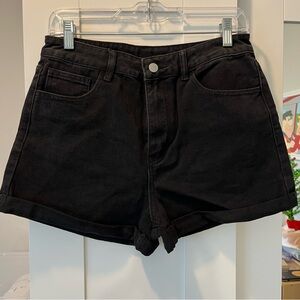 SHEIN Black Jean Shorts High-Waisted Classic